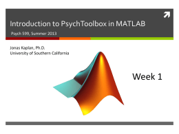 Introduction to PsychToolbox in MATLAB