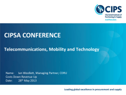 Leading global excellence in procurement and supply
