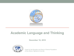 Academic Language and ELD Standards