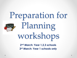 Preparation for Planning workshops