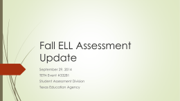 2014 Fall ELL Assessment Update