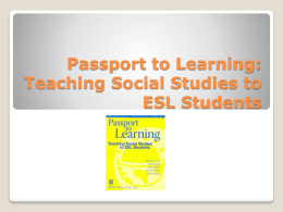 Passport to Learning: Teaching Social Studies to ESL