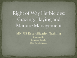 Right of Way Herbicides: Grazing, Haying and Manure
