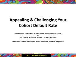 Appealing & Challenging Your Cohort Default Rate