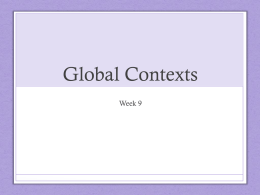 Global Contexts and Design Cycle