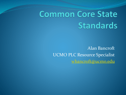 Common Core Standards Overview Presentation @ 2012 MARE