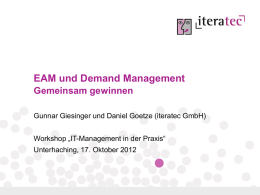 EAM und Demand-Management - Gemeinsam