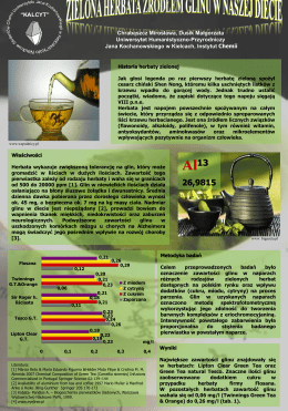 Zielona herbata jako źródło glinu w naszej diecie. Poster.