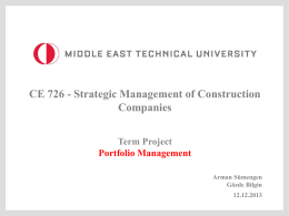 Portfolio Management - Middle East Technical University