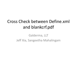 Pres1_Cross Check between Define