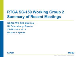 RTCA_SC-159_WG2_summary_for_IWG25_Jun2013