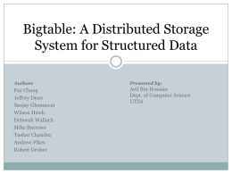 Bigtable: A Distributed Storage System for Structured Data