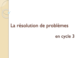 La résolution de problèmes - Académie de Nancy-Metz