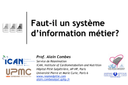 Alain COMBES – Faut-il un système d`information métier