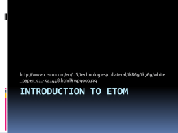 Introduction to eTOM