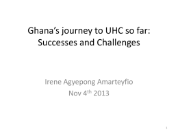 Ghana`s Journey to UHC