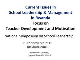 Current issues in School Leadership and