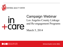 Linkage and Reengagement Programs 03052014