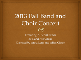 Fall Band and Choir concert power point