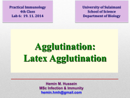 Latex Agglutination - University of Sulaimani