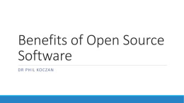 Benefits of Open Source Software May 2014