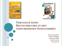 Vergleich eines Deutschbuches in den verschiedenen Schulformen