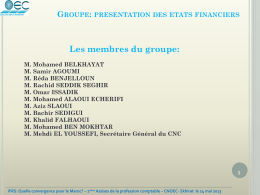Groupe: presentation des etats financiers