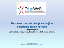 DLWEB_NastavneMetode - Univerzitet u Kragujevcu
