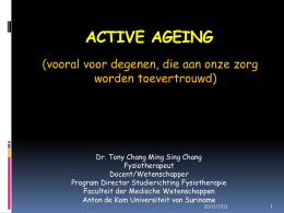 ACTIVE AGEING Dr Tony Chang