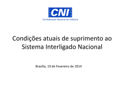 Apresentação sobre Sistema de Energia do Brasil - CNI