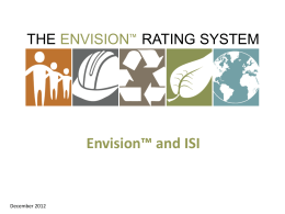 Envision™ and ISI - Institute For Sustainable Infrastructure