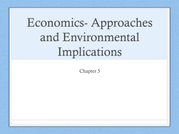 Economics Approaches and Env implications