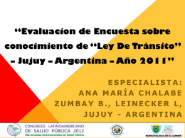 Jujuy Argentina - 2011 - Escuela de Salud Pública
