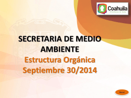 SECRETARIA DE MEDIO AMBIENTE Estructura Org&aacute;nica