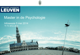 Infosessie master in de psychologie 06/05/2014