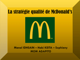 Stratégie Qualité de McDonald*s