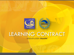 LEARNING CONTRACT
