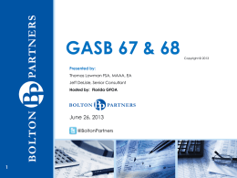 GASB 67 & 68 - Florida Government Finance Officers Association