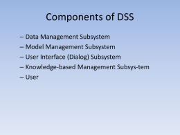 Components of DSS