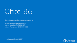 What`s Next for Office 365 - Recursos para Partners Office en PYME
