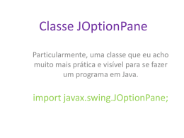 Classe JOptionPane