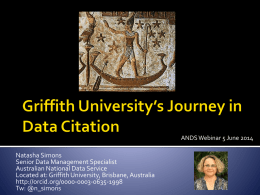 Griffith University*s Journey in Data Citation