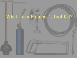 Plumbing Tools - Dunne Memorial Academy