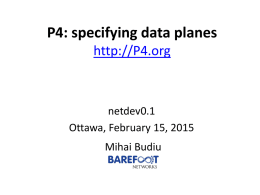 P4: Specifying data planes