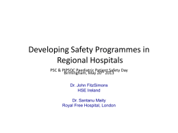 Developing Safety Programmes in Regional Hospitals