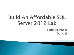 Build An Affordable SQL Server 2012 Lab
