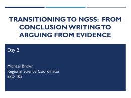 Transitioning to NGSS: From Conclusion Writing to arguing from