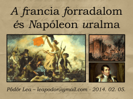 A francia forradalom és Napóleon uralma