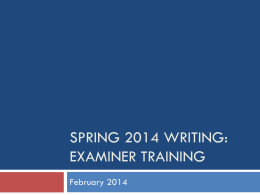 spring 2014 examiner training for writing sol powerpoint