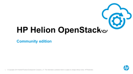 HP OpenStack Community Edition